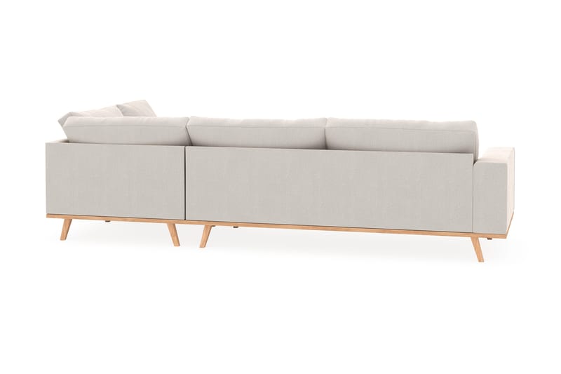 Copenhagen 4-personers Højrevendt L-formet Chaiselongsofa i Fløjl - Cremehvid - Møbler - Sofaer - Sofa med chaiselong