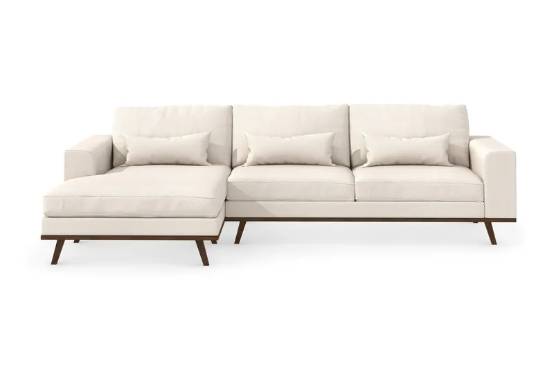 Copenhagen 4-personers Venstrevendt L-formet Divansofa i Stof - Beige - Møbler - Sofaer - Sofa med chaiselong