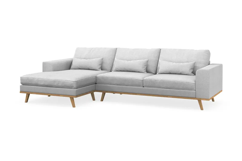 Copenhagen 4-personers Venstrevendt L-formet Divansofa i Stof - Lysegrå - Møbler - Sofaer - Sofa med chaiselong