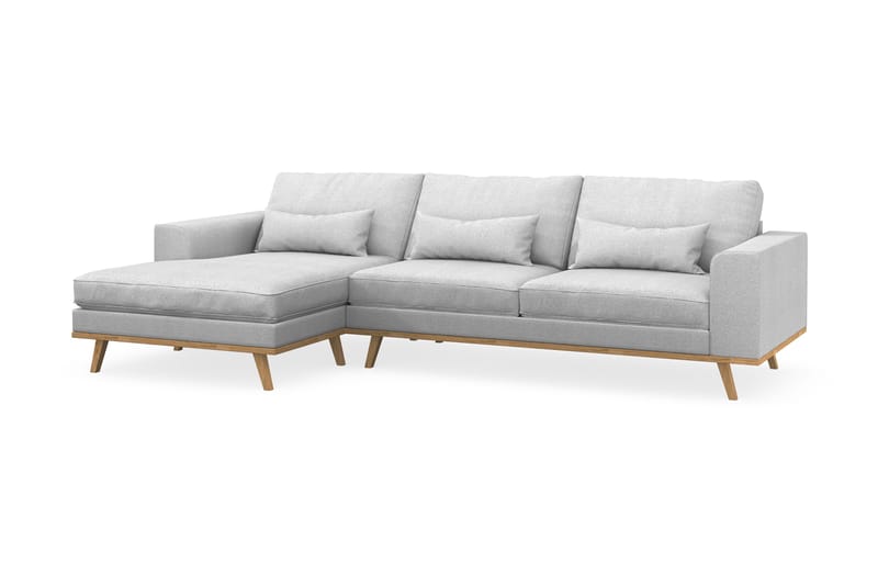 Copenhagen 4-personers Venstrevendt L-formet Divansofa i Stof - Lysegrå - Møbler - Sofaer - Sofa med chaiselong