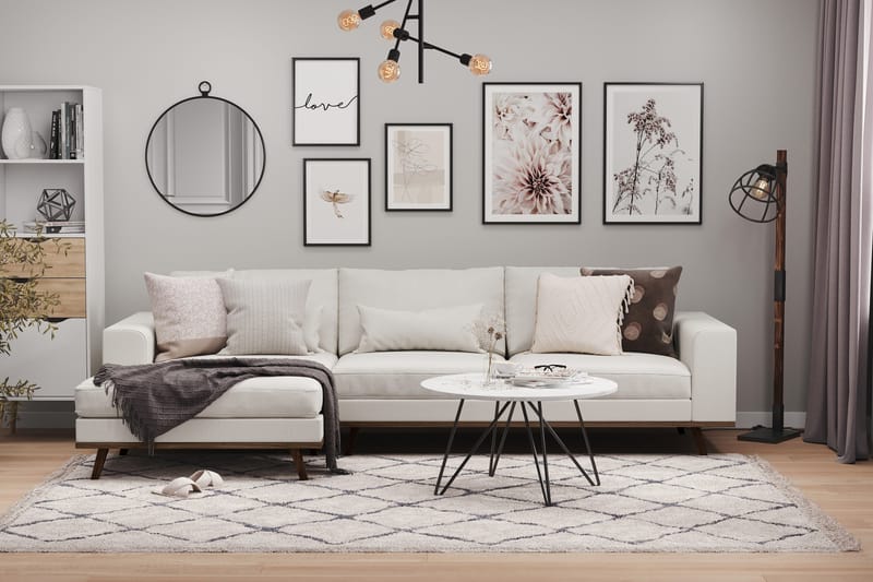 Copenhagen 4-personers Venstrevendt L-formet Divansofa i Stof - Lysegrå - Møbler - Sofaer - Sofa med chaiselong