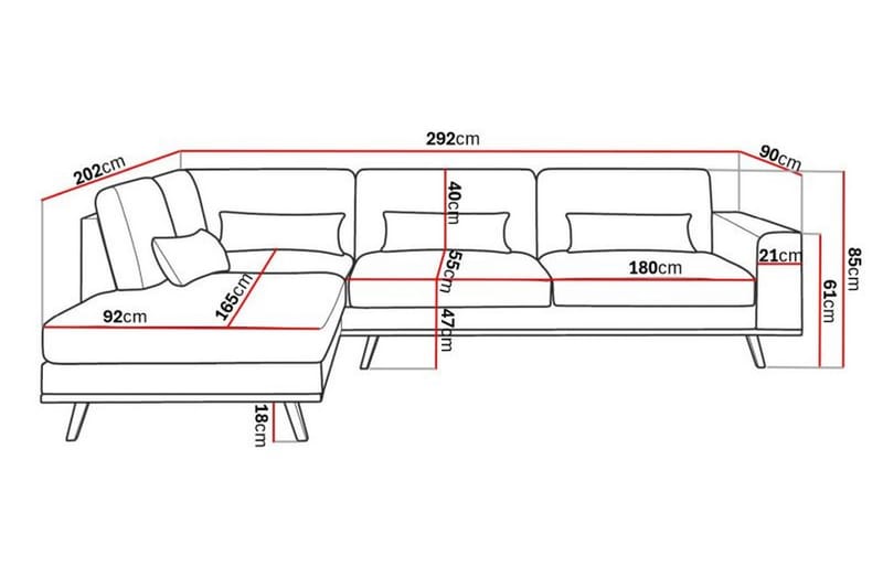 Copenhagen 4-personers Venstrevendt L-formet Chaiselongsofa i Manchester - Beige - Møbler - Sofaer - Sofa med chaiselong