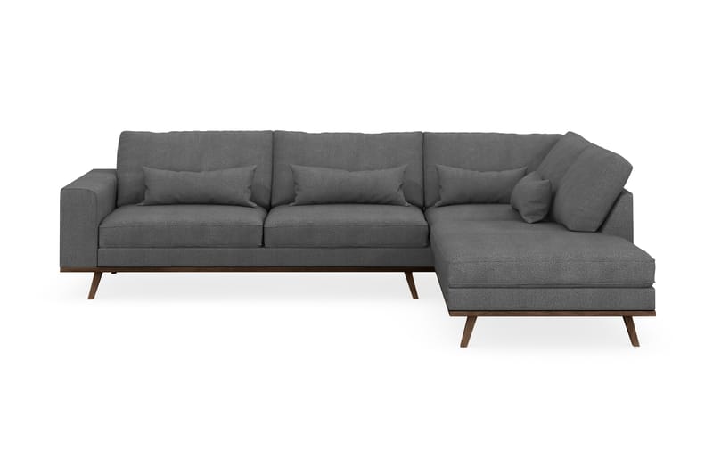 Copenhagen 4-personers Højrevendt L-formet Chaiselongsofa i Stof - Mørkegrå - Møbler - Sofaer - Sofa med chaiselong
