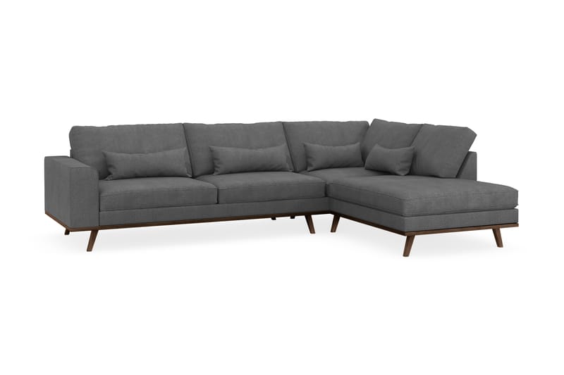 Copenhagen 4-personers Højrevendt L-formet Chaiselongsofa i Stof - Mørkegrå - Møbler - Sofaer - Sofa med chaiselong