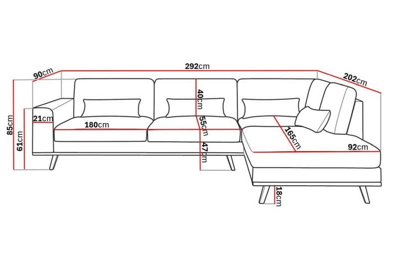 Copenhagen 4-personers Højrevendt L-formet Chaiselongsofa i Manchester - Lysegrå - Møbler - Sofaer - Sofa med chaiselong