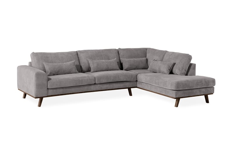 Copenhagen 4-personers Højrevendt L-formet Chaiselongsofa i Manchester - Mørkegrå - Møbler - Sofaer - Sofa med chaiselong