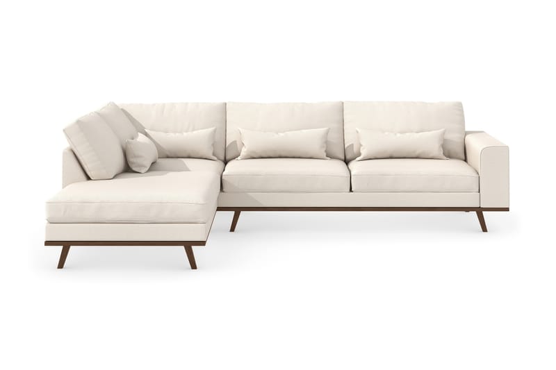 Copenhagen 4-personers Venstrevendt L-formet Divansofa i Stof - Beige - Møbler - Sofaer - Sofa med chaiselong
