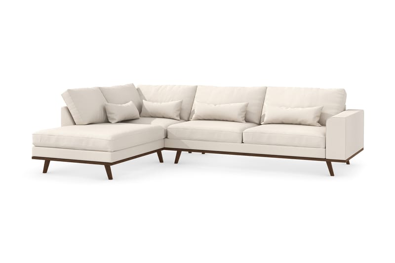 Copenhagen 4-personers Venstrevendt L-formet Divansofa i Stof - Beige - Møbler - Sofaer - Sofa med chaiselong