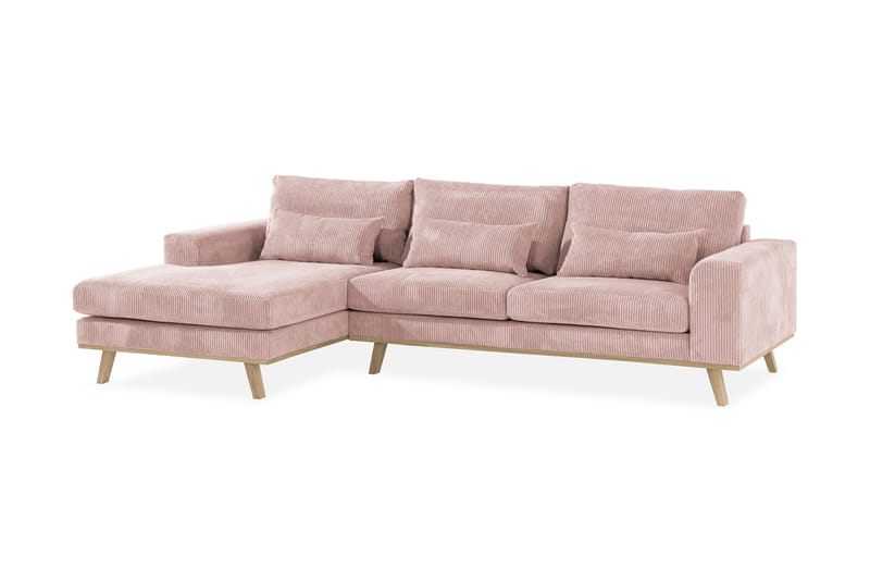 Copenhagen 4-personers Venstrevendt L-formet Divansofa i Manchester - Rosa - Møbler - Sofaer - Sofa med chaiselong