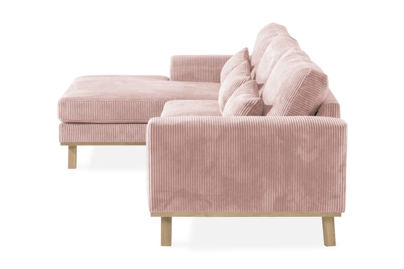 Copenhagen 4-personers Venstrevendt L-formet Divansofa i Manchester - Rosa - Møbler - Sofaer - Sofa med chaiselong