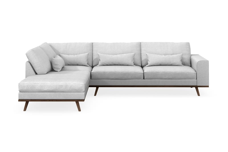Copenhagen 4-personers Venstrevendt L-formet Chaiselongsofa i Stof - Lysegrå - Møbler - Sofaer - Sofa med chaiselong