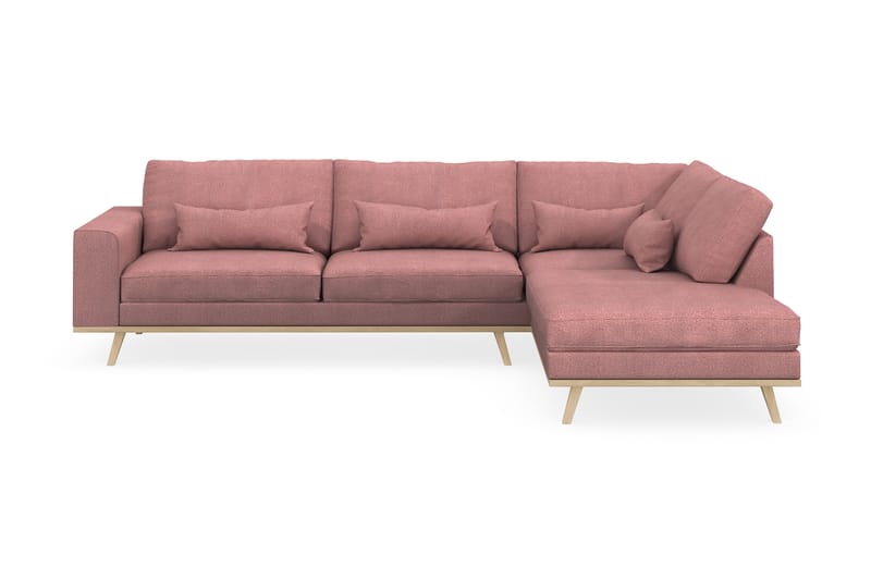 Copenhagen 4-personers Højrevendt L-formet Chaiselongsofa i Stof - Rosa - Møbler - Sofaer - Sofa med chaiselong