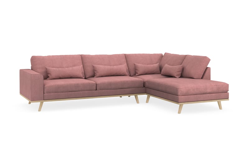Copenhagen 4-personers Højrevendt L-formet Chaiselongsofa i Stof - Rosa - Møbler - Sofaer - Sofa med chaiselong