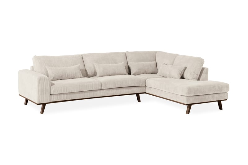 Copenhagen 4-personers Højrevendt L-formet Chaiselongsofa i Manchester - Beige - Møbler - Sofaer - Sofa med chaiselong