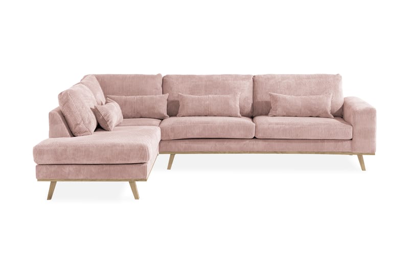 Copenhagen 4-personers Venstrevendt L-formet Divansofa i Manchester - Rosa - Møbler - Sofaer - Sofa med chaiselong
