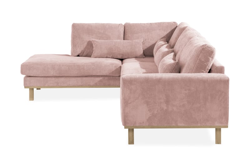Copenhagen 4-personers Venstrevendt L-formet Divansofa i Manchester - Rosa - Møbler - Sofaer - Sofa med chaiselong