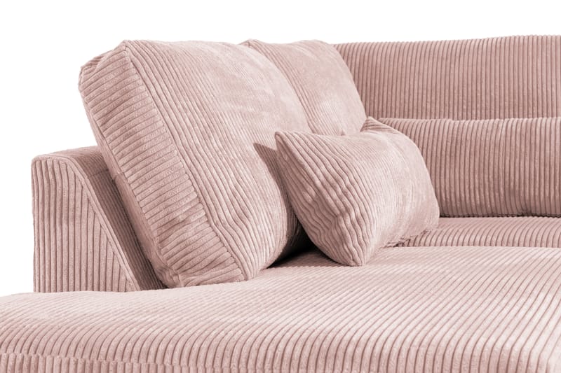 Copenhagen 4-personers Venstrevendt L-formet Divansofa i Manchester - Rosa - Møbler - Sofaer - Sofa med chaiselong