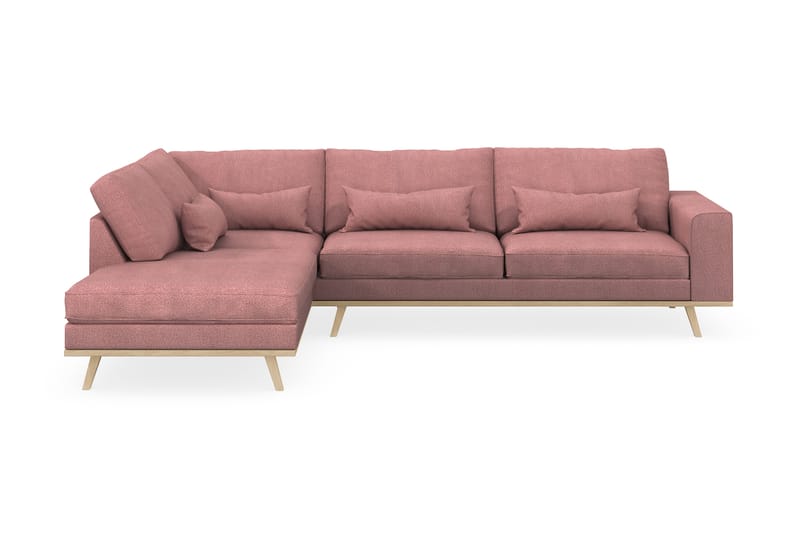 Copenhagen 4-personers Venstrevendt L-formet Chaiselongsofa i Stof - Rosa - Møbler - Sofaer - Sofa med chaiselong