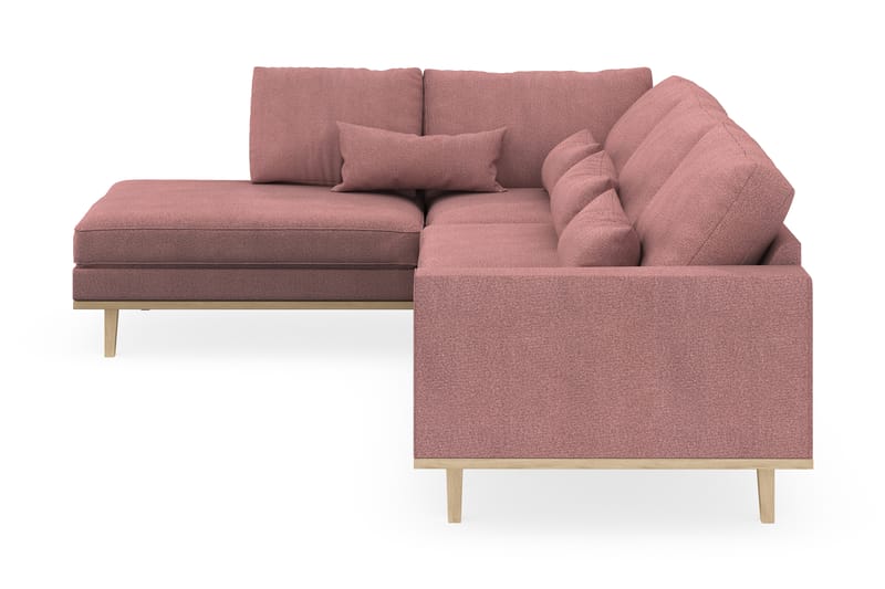 Copenhagen 4-personers Venstrevendt L-formet Chaiselongsofa i Stof - Rosa - Møbler - Sofaer - Sofa med chaiselong
