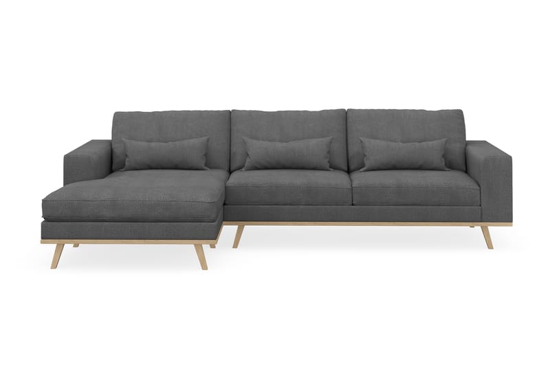 Copenhagen 4-personers Venstrevendt L-formet Divansofa i Stof - Mørkegrå - Møbler - Sofaer - Sofa med chaiselong