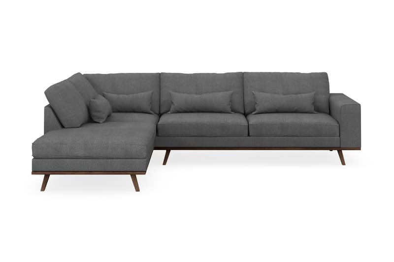 Copenhagen 4-personers Venstrevendt L-formet Chaiselongsofa i Stof - Mørkegrå - Møbler - Sofaer - Sofa med chaiselong