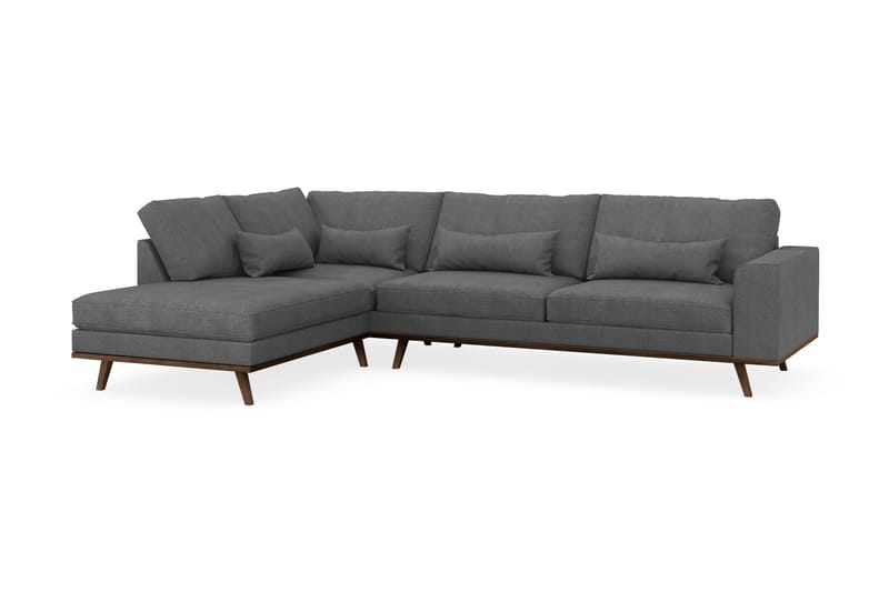 Copenhagen 4-personers Venstrevendt L-formet Chaiselongsofa i Stof - Mørkegrå - Møbler - Sofaer - Sofa med chaiselong