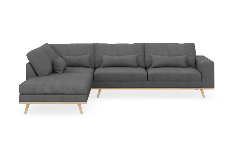 Copenhagen 4-personers Venstrevendt L-formet Chaiselongsofa i Stof - Mørkegrå - Møbler - Sofaer - Sofa med chaiselong