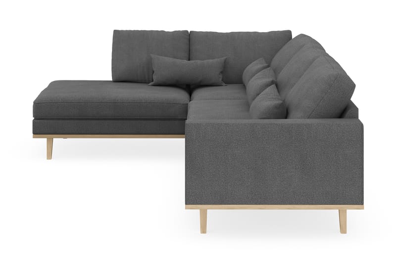 Copenhagen 4-personers Venstrevendt L-formet Chaiselongsofa i Stof - Mørkegrå - Møbler - Sofaer - Sofa med chaiselong