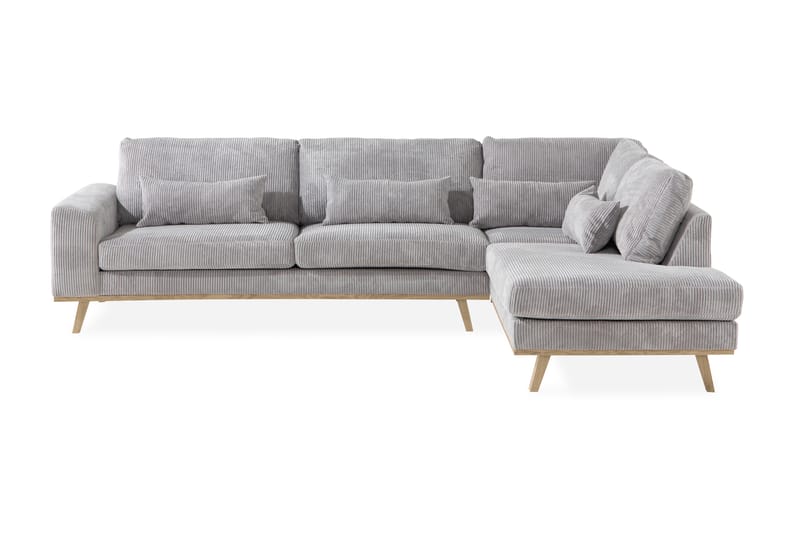 Copenhagen 4-personers Højrevendt L-formet Chaiselongsofa i Manchester - Lysegrå - Møbler - Sofaer - Sofa med chaiselong