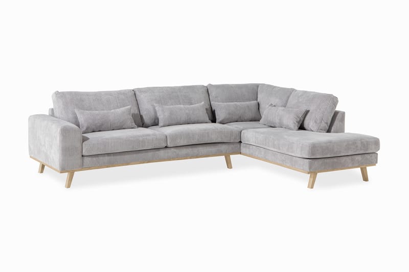 Copenhagen 4-personers Højrevendt L-formet Chaiselongsofa i Manchester - Lysegrå - Møbler - Sofaer - Sofa med chaiselong