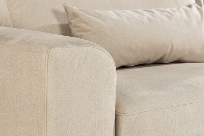 Copenhagen 4-personers Højrevendt L-formet Chaiselongsofa i Fløjl - Beige - Møbler - Sofaer - Sofa med chaiselong