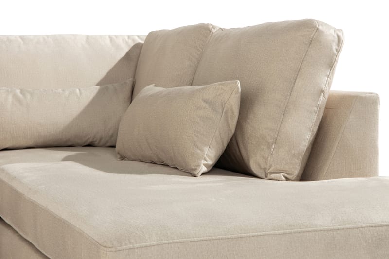 Copenhagen 4-personers Højrevendt L-formet Chaiselongsofa i Fløjl - Beige - Møbler - Sofaer - Sofa med chaiselong