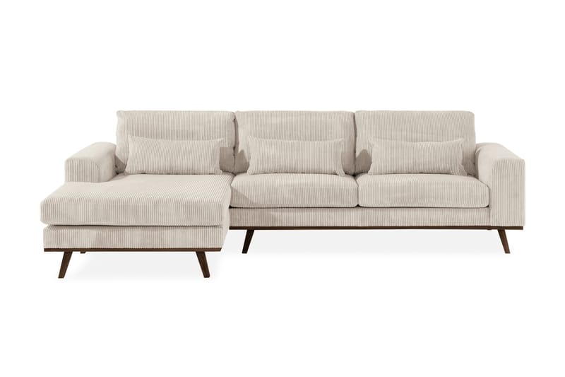 Copenhagen 4-personers Venstrevendt L-formet Divansofa i Manchester - Beige - Møbler - Sofaer - Sofa med chaiselong