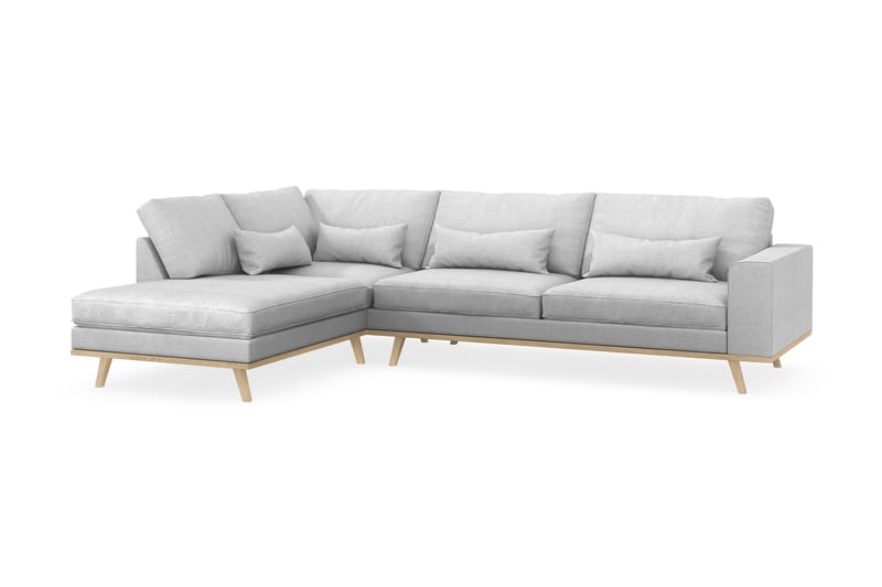 Copenhagen 4-personers Venstrevendt L-formet Chaiselongsofa i Stof - Lysegrå - Møbler - Sofaer - Sofa med chaiselong
