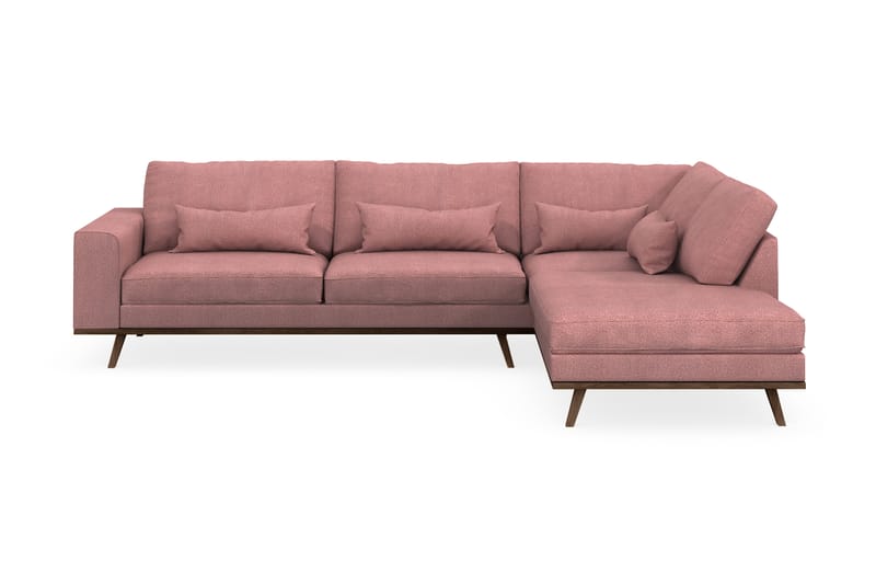 Copenhagen 4-personers Højrevendt L-formet Chaiselongsofa i Stof - Rosa - Møbler - Sofaer - Sofa med chaiselong
