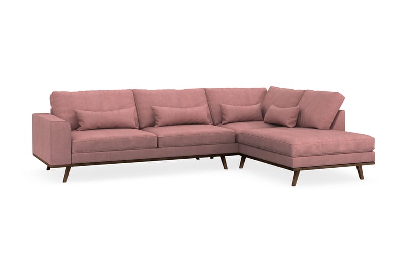 Copenhagen 4-personers Højrevendt L-formet Chaiselongsofa i Stof - Rosa - Møbler - Sofaer - Sofa med chaiselong