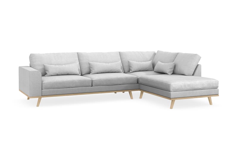 Copenhagen 4-personers Højrevendt L-formet Chaiselongsofa i Stof - Lysegrå - Møbler - Sofaer - Sofa med chaiselong