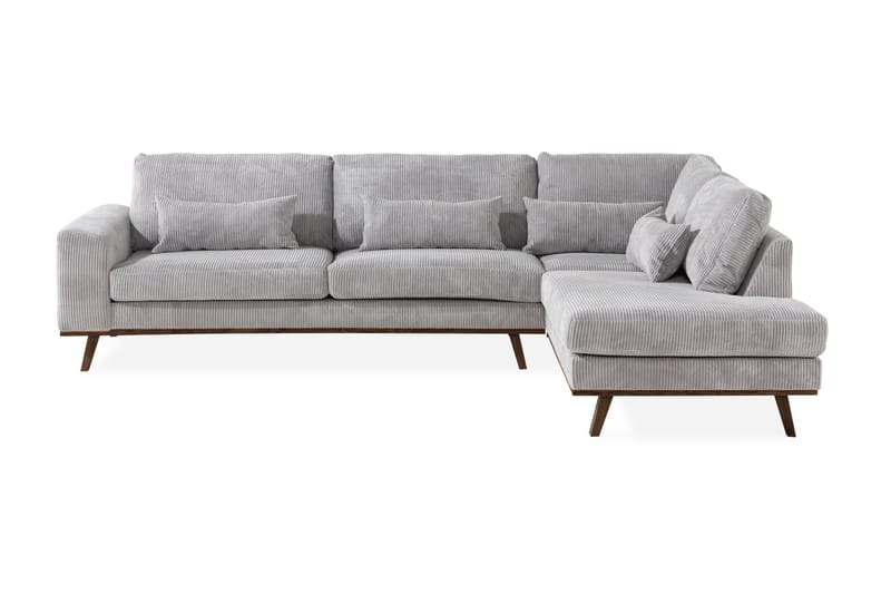 Copenhagen 4-personers Højrevendt L-formet Chaiselongsofa i Manchester - Lysegrå - Møbler - Sofaer - Sofa med chaiselong