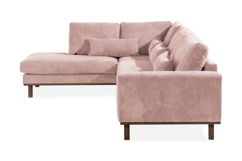 Copenhagen 4-personers Venstrevendt L-formet Divansofa i Manchester - Rosa - Møbler - Sofaer - Sofa med chaiselong