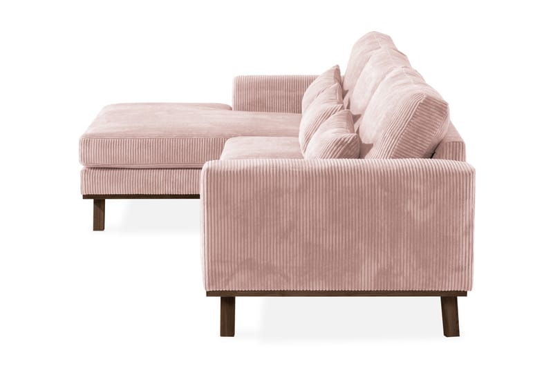 Copenhagen 4-personers Venstrevendt L-formet Divansofa i Manchester - Rosa - Møbler - Sofaer - Sofa med chaiselong