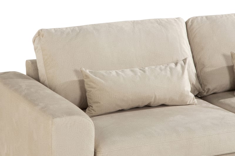 Copenhagen 4-personers Højrevendt L-formet Chaiselongsofa i Fløjl - Beige - Møbler - Sofaer - Sofa med chaiselong