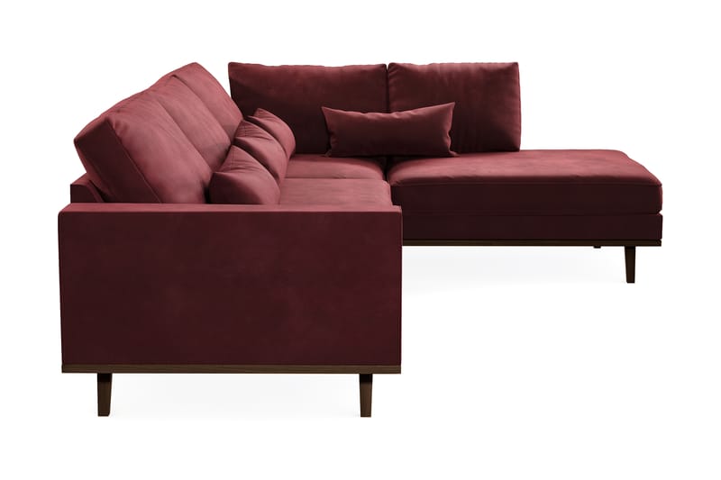 Copenhagen 4-personers Højrevendt L-formet Divansofa i Fløjl - Lilla - Møbler - Sofaer - Sofa med chaiselong