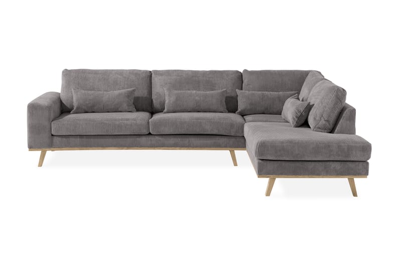 Copenhagen 4-personers Højrevendt L-formet Chaiselongsofa i Manchester - Mørkegrå - Møbler - Sofaer - Sofa med chaiselong