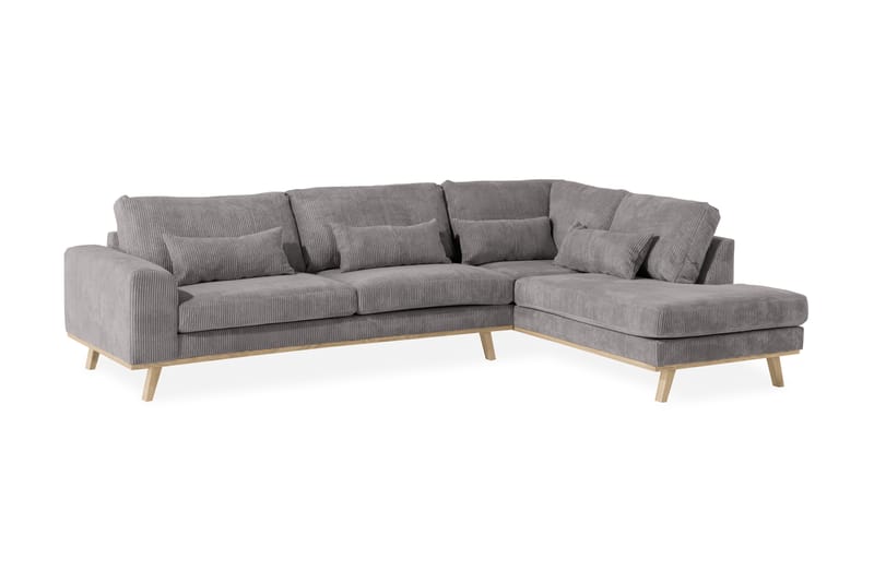 Copenhagen 4-personers Højrevendt L-formet Chaiselongsofa i Manchester - Mørkegrå - Møbler - Sofaer - Sofa med chaiselong