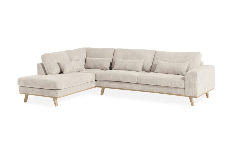 Copenhagen 4-personers Venstrevendt L-formet Chaiselongsofa i Manchester - Beige - Møbler - Sofaer - Sofa med chaiselong