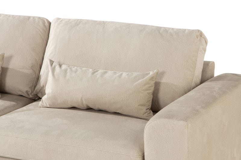 Copenhagen 4-personers Venstrevendt L-formet Chaiselongsofa i Fløjl - Beige - Møbler - Sofaer - Sofa med chaiselong