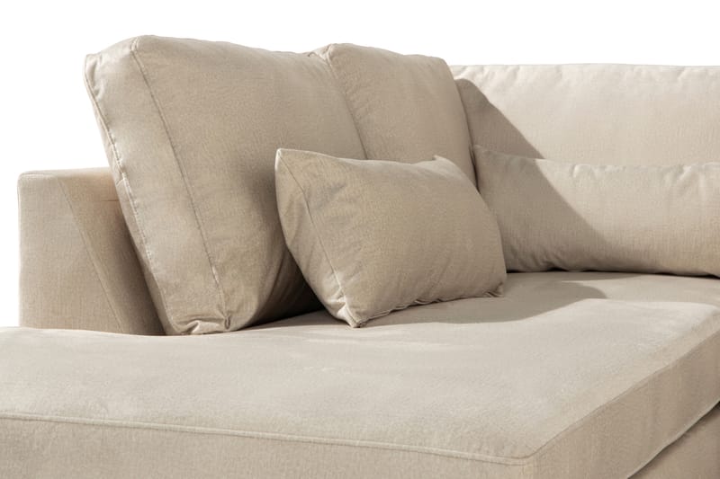 Copenhagen 4-personers Venstrevendt L-formet Chaiselongsofa i Fløjl - Beige - Møbler - Sofaer - Sofa med chaiselong
