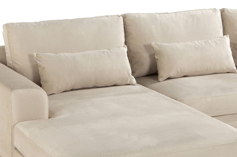 Copenhagen 4-personers Venstrevendt L-formet Divansofa i Fløjl - Beige - Møbler - Sofaer - Sofa med chaiselong