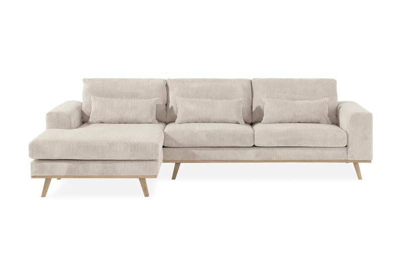 Copenhagen 4-personers Venstrevendt L-formet Divansofa i Manchester - Beige - Møbler - Sofaer - Sofa med chaiselong