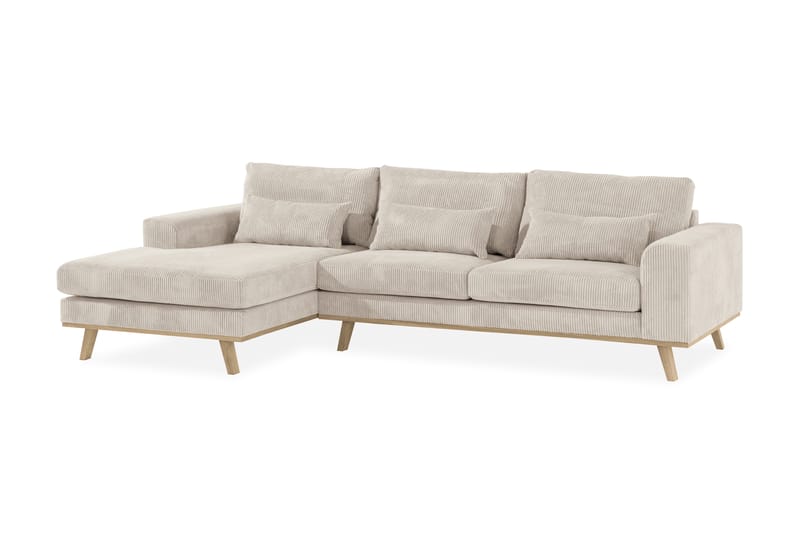 Copenhagen 4-personers Venstrevendt L-formet Divansofa i Manchester - Beige - Møbler - Sofaer - Sofa med chaiselong